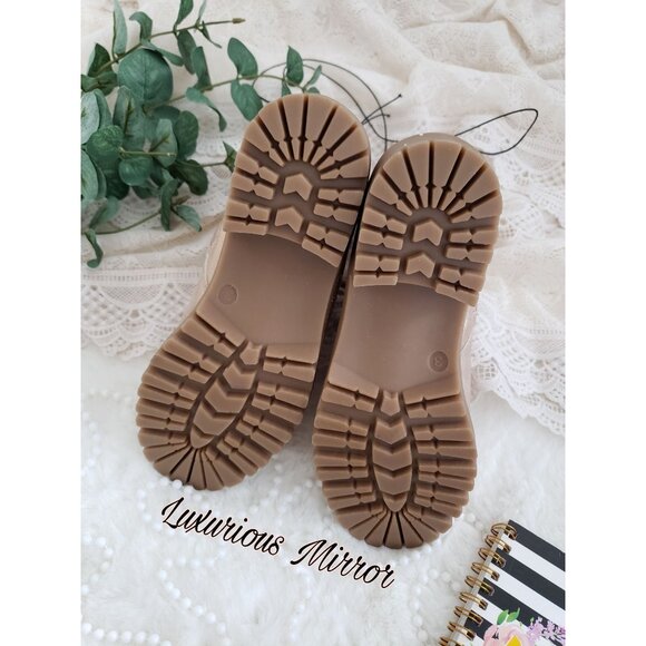 Mia Rose Gold Side Zip Winter Buckle Strap Boots Round Toe Suzie Girls Sz 3 NEW - Picture 7 of 8